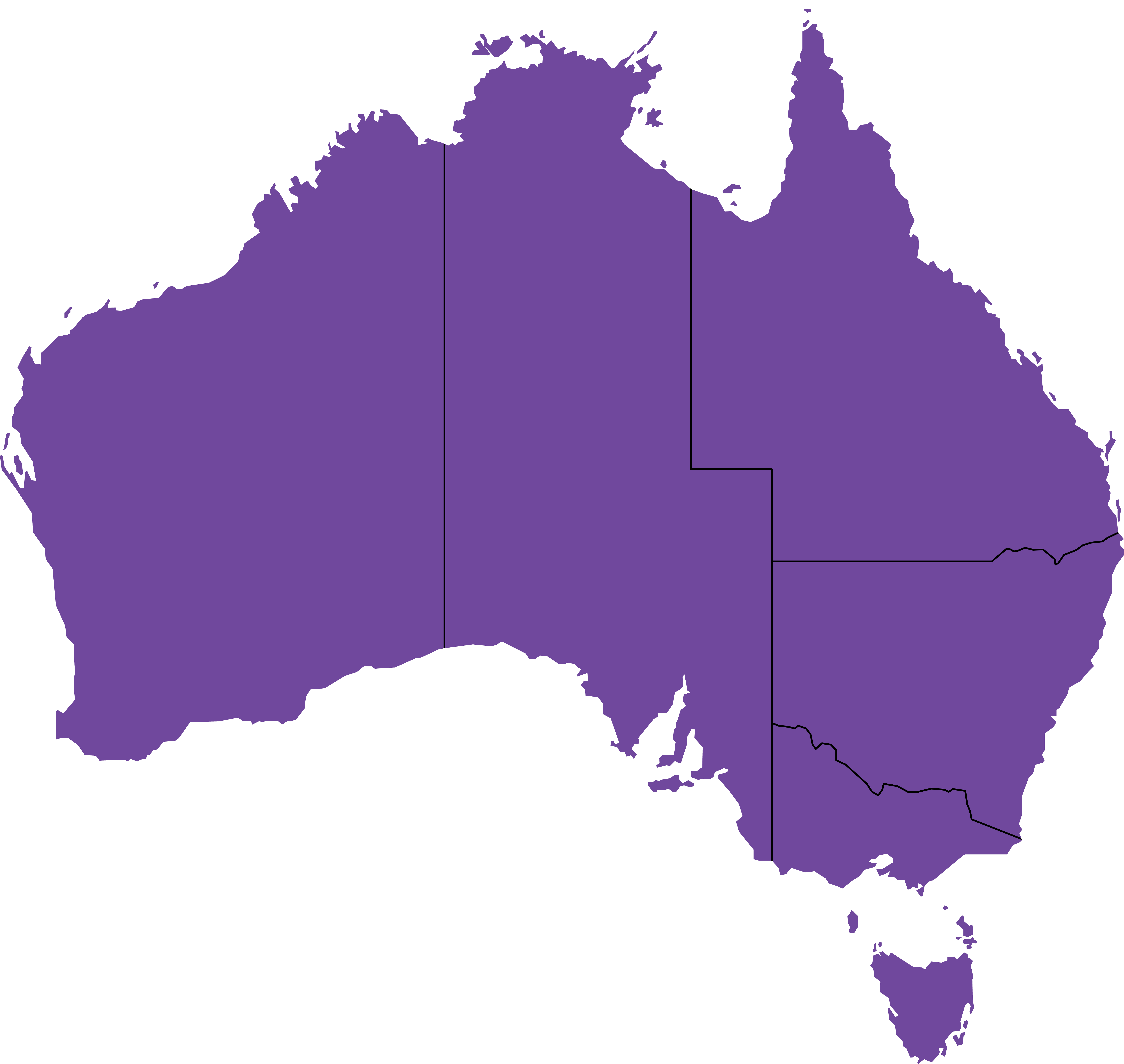 Australian map showing women's suffrage dates